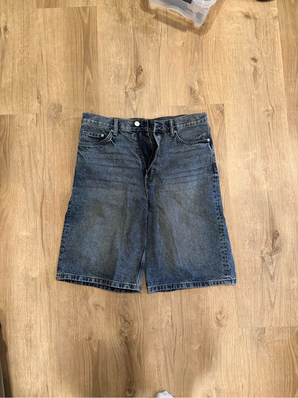 Mens Baggy Dark Blue Denim Jean Shorts